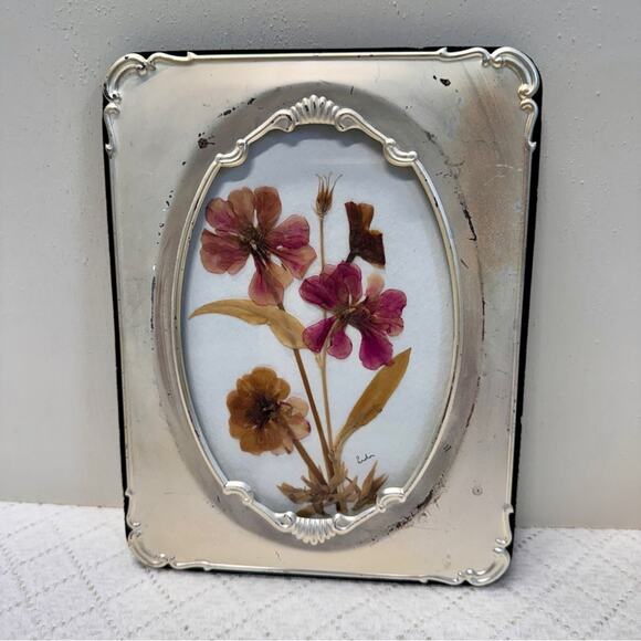 Silver Ornate Picture Frame with Botanical Accents - Picture 1 of 7